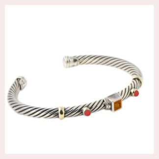 David Yurman Sterling Silver & Gold Bracelet
