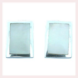 Sterling Silver Stud Earrings with Mother of Pearl