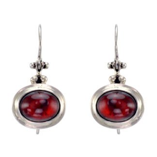 Cabochon Earrings with Amethyst, Blue Topaz, Citrine & Garnet in Platinet
