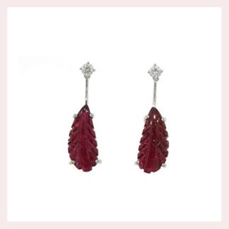 Pink Tourmaline & Diamond Earrings