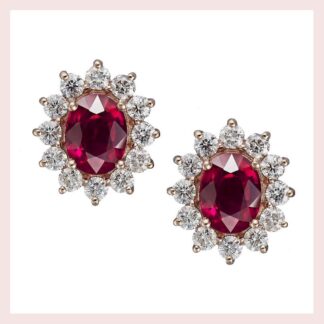 Ruby & Diamond Earrings in Gold