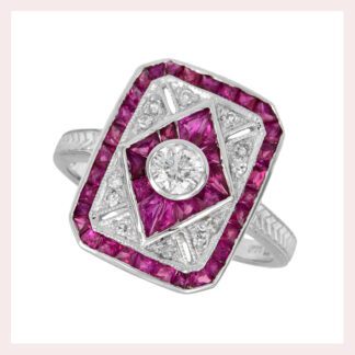 Vintage Ruby & Diamond Ring in Gold