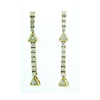 Trillion Diamond Earrings in 14KT