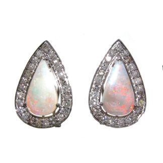 Unique Opal & Diamonds Earrings in 14KT